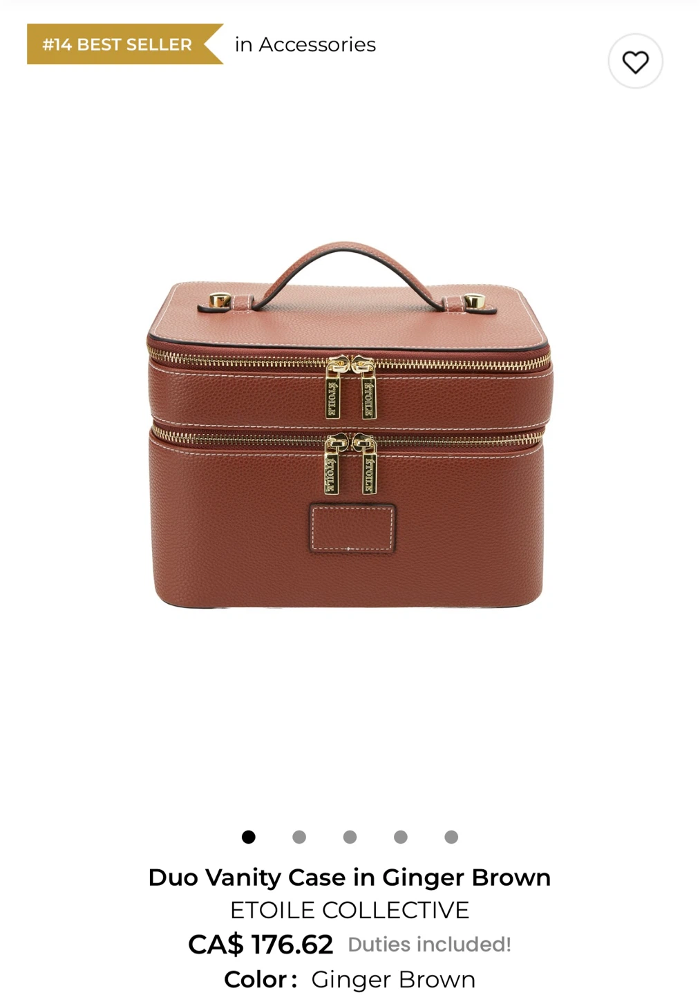 Étoile Collective Duo Vanity Case in Ginger Brown