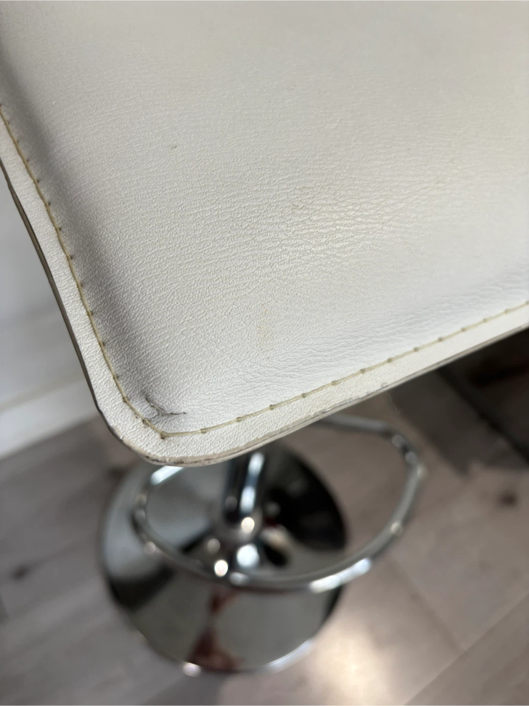 White Adjustable Bar Stool - photo 2