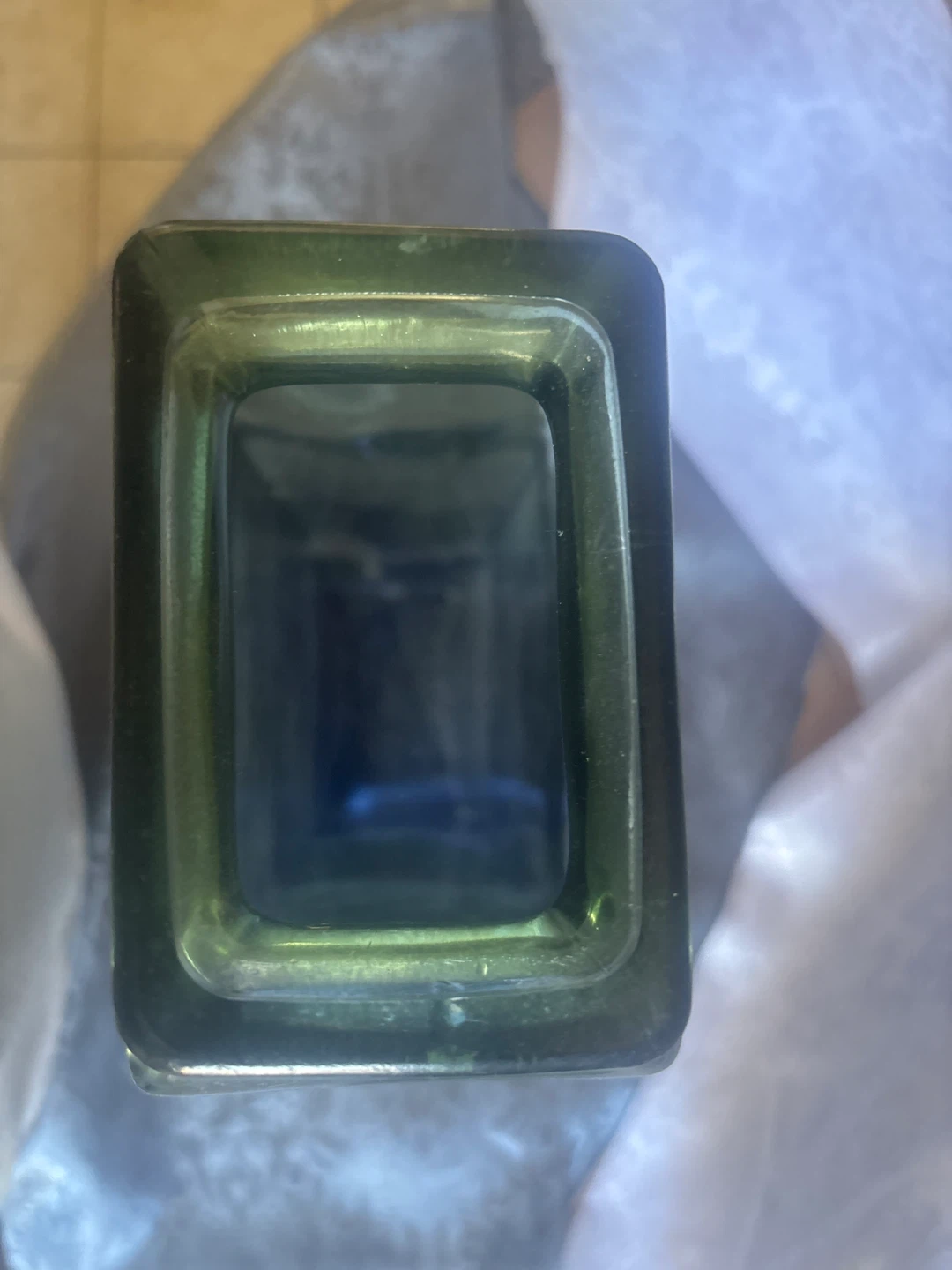 Tall Green Square Glass Vase - photo 2