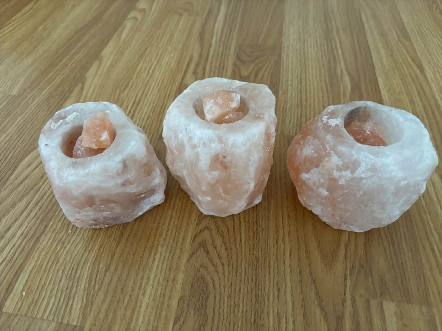 Set of 3 Himalayan Salt Tealight Holders