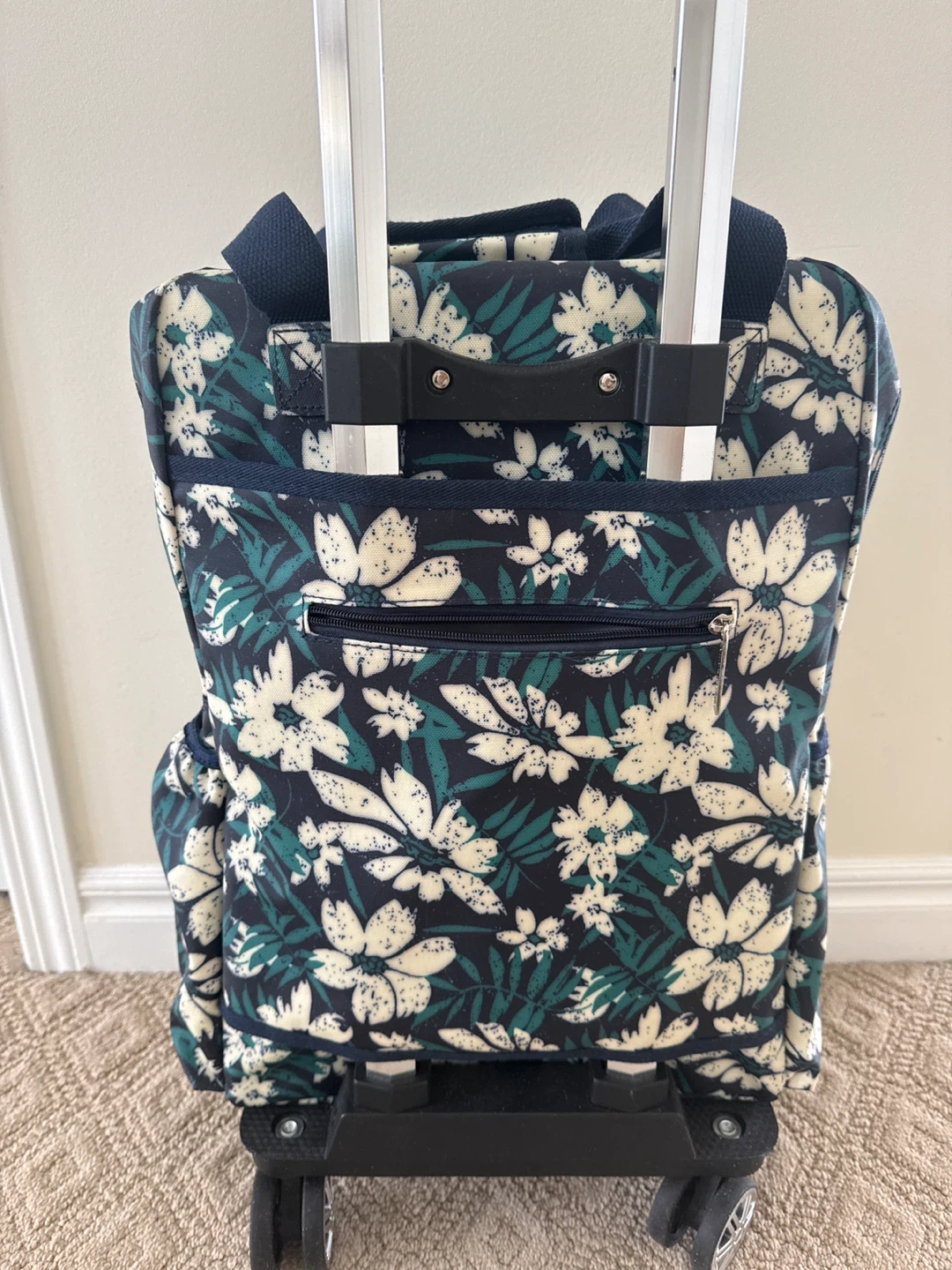 Floral Rolling Suitcase green & navy & white - photo 3