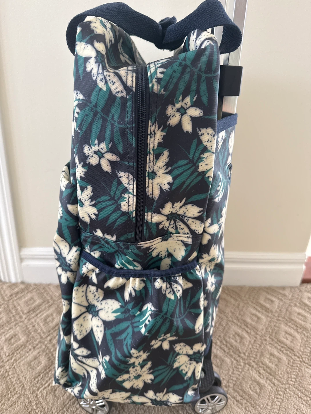 Floral Rolling Suitcase green & navy & white - photo 5