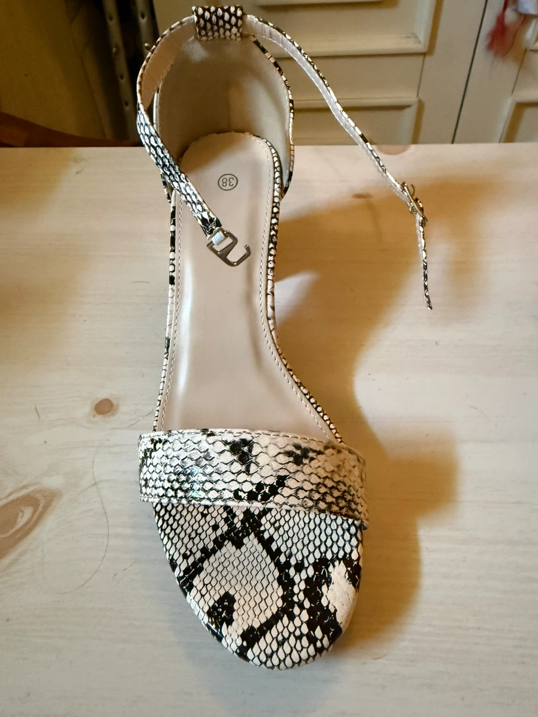 Women's Snake Print Ankle Strap Heels - Size 38 - photo 5