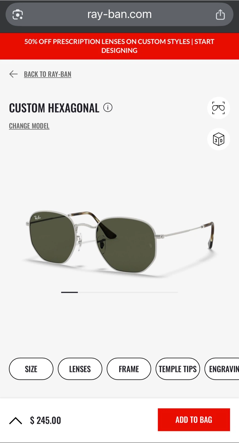 Brand New in Box Ray-Ban Hexagonal Sunglasses. MADE IN ITALY - photo 2