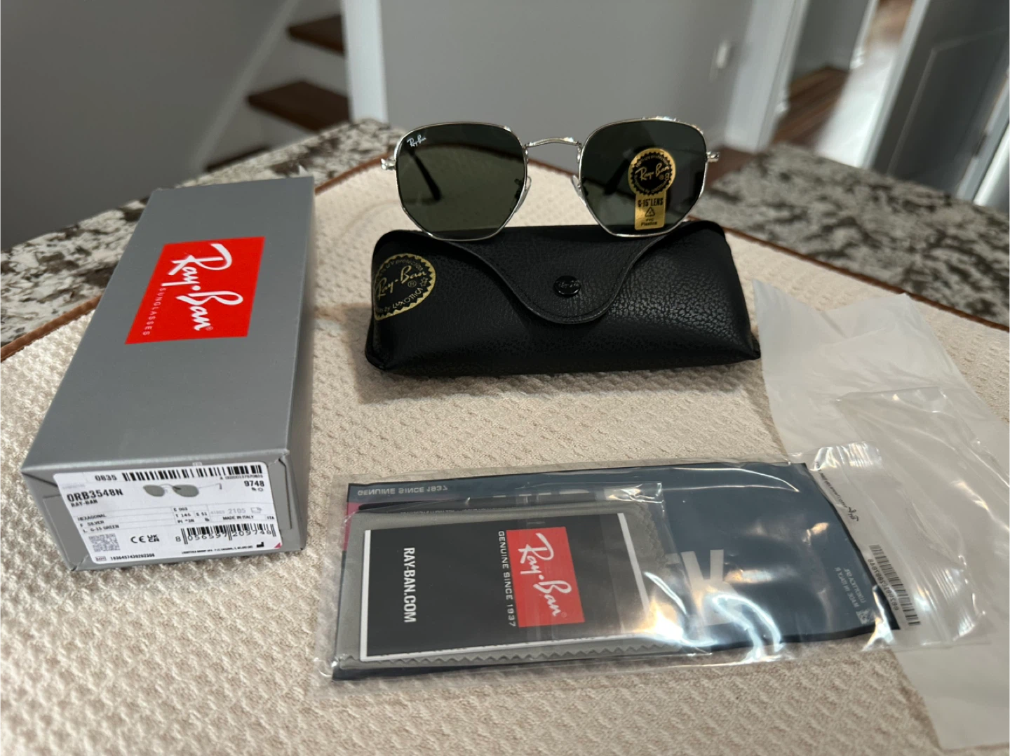 Brand New in Box Ray-Ban Hexagonal Sunglasses. MADE IN ITALY