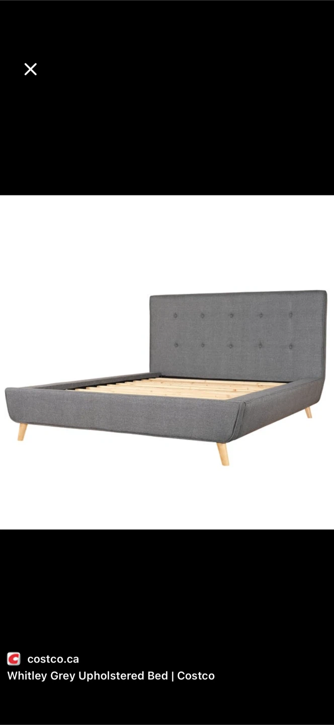 Grey Upholstered Bed Frame Queen