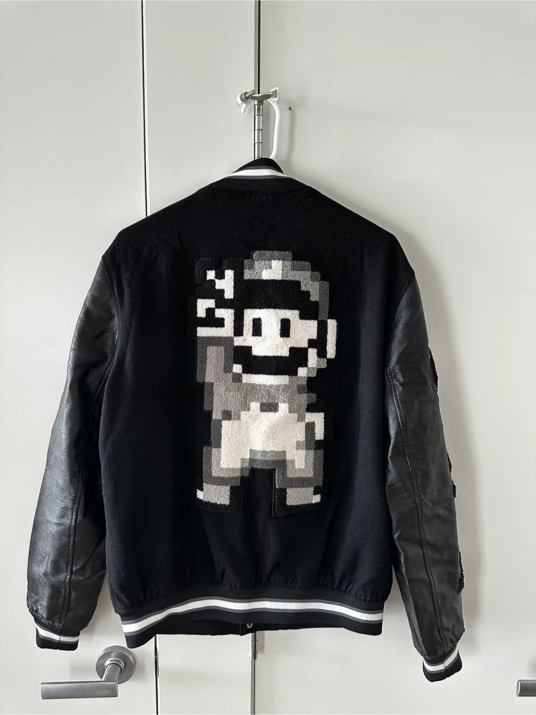 Super Mario World Varsity Jacket Black with Patches