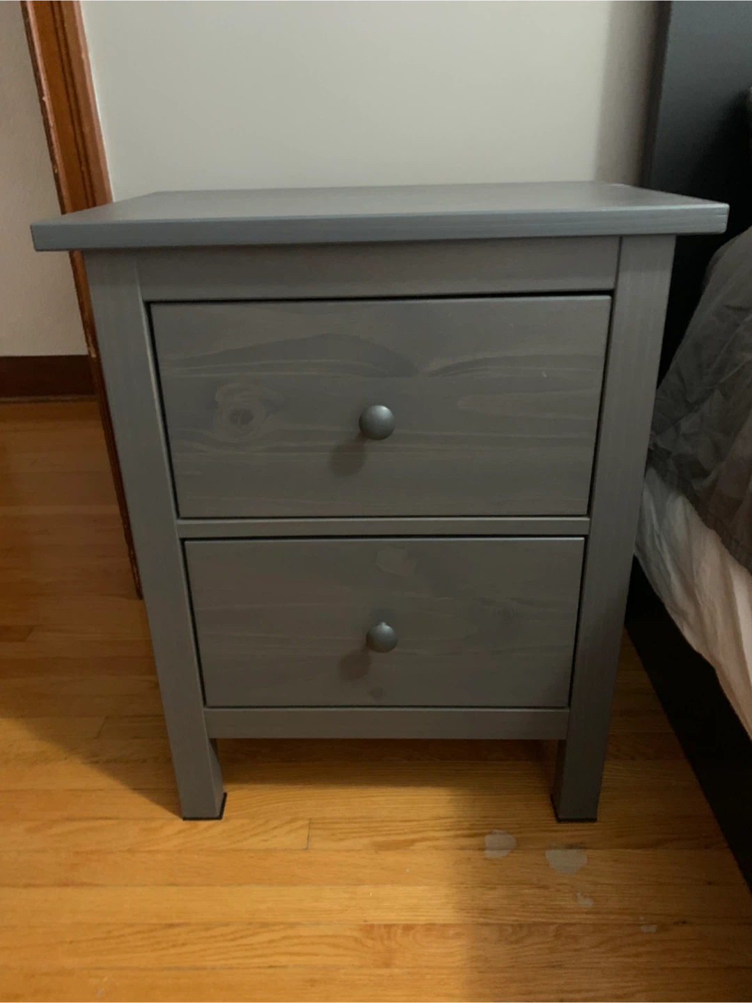 Grey 2-Drawer Nightstand - photo 2