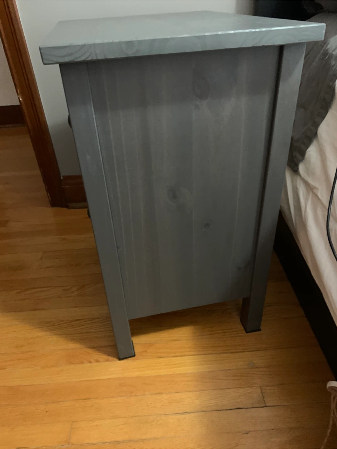 Grey 2-Drawer Nightstand - photo 3