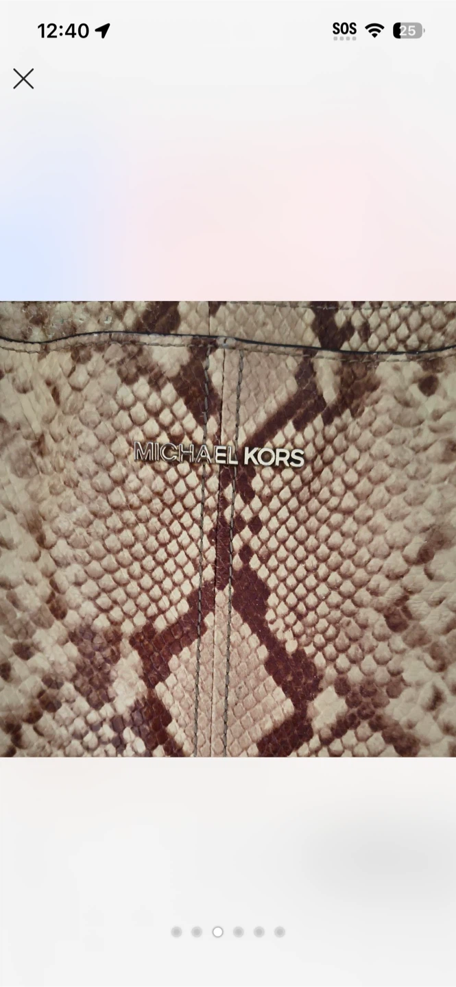 Michael Kors Snakeskin Embossed Leather Tote Bag