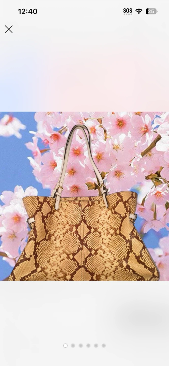 Michael Kors Snakeskin Embossed Leather Tote Bag - photo 3