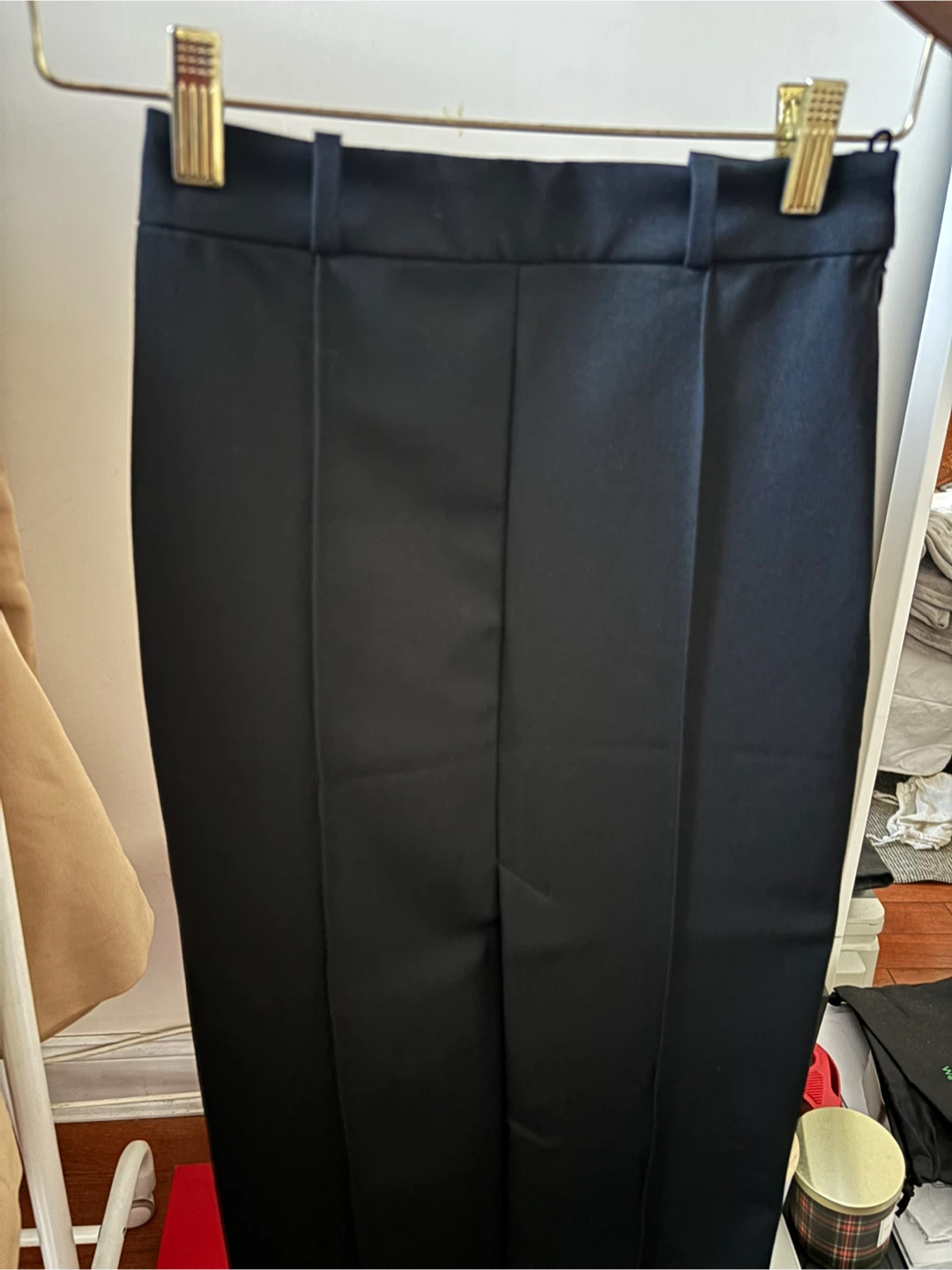 H&M Black Tailored Midi Skirt