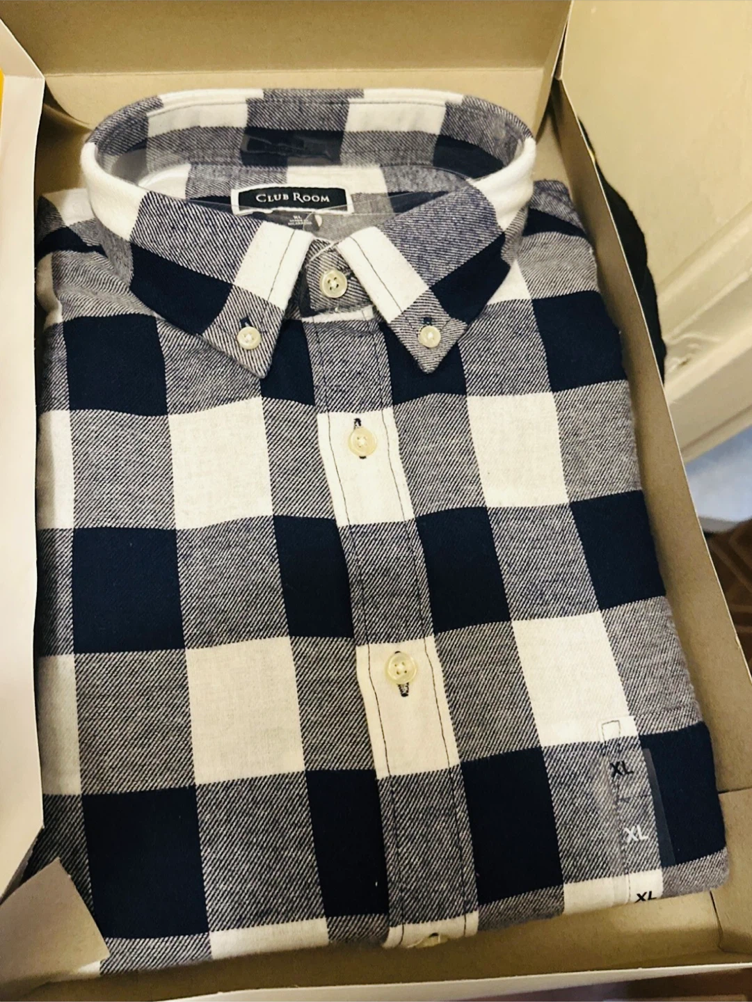 Club Room Plaid Button-Down Shirt - XL