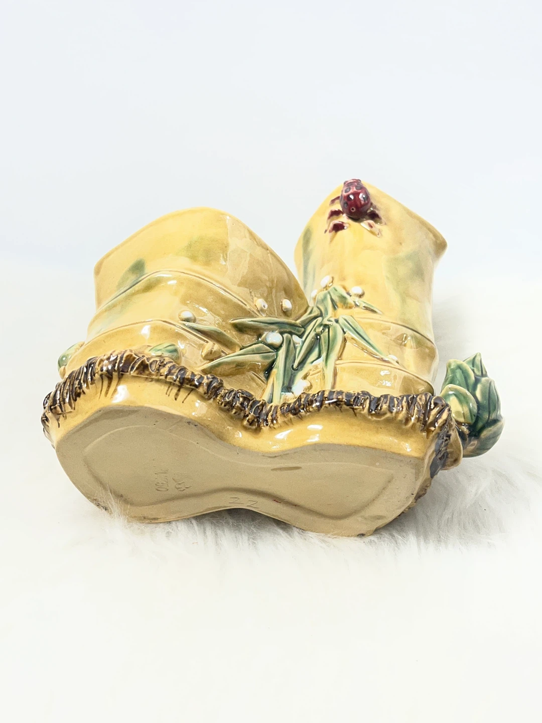 Unique Vintage Majolica-Style Bamboo Planter / Desk Caddy - photo 5