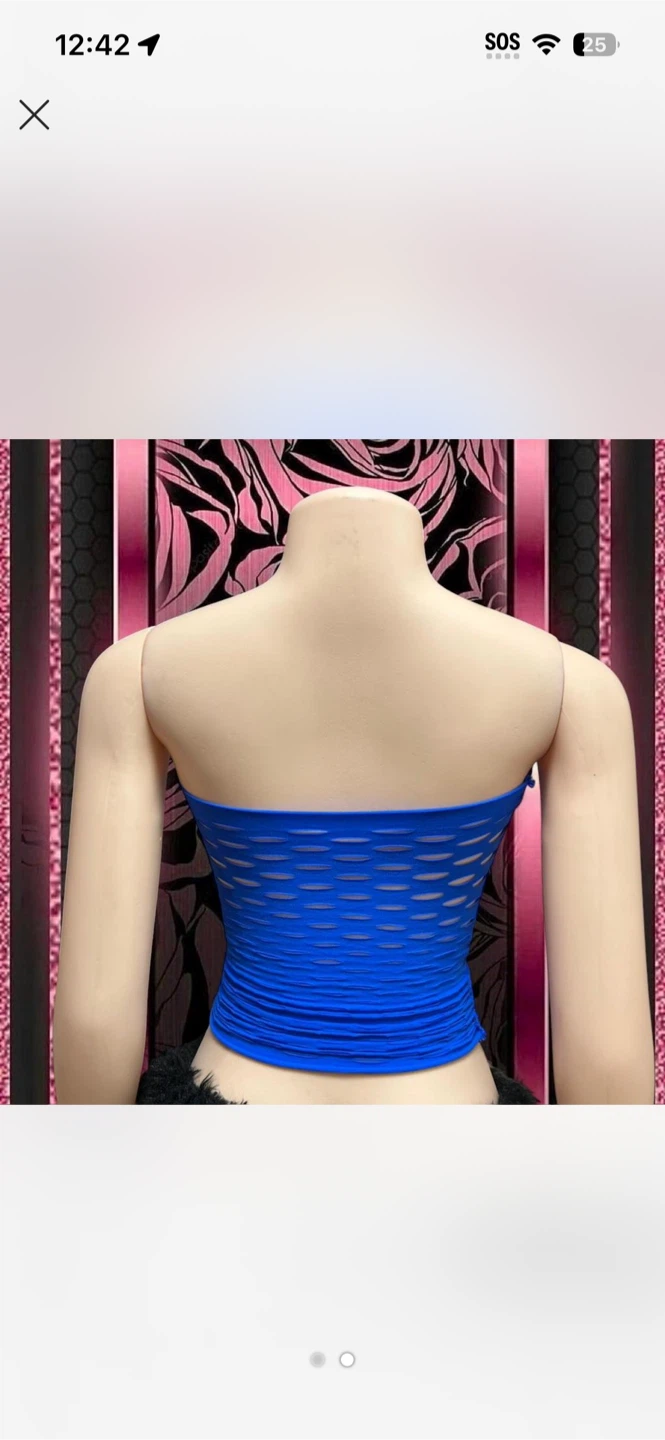 Blue Mesh Tube Top - photo 2