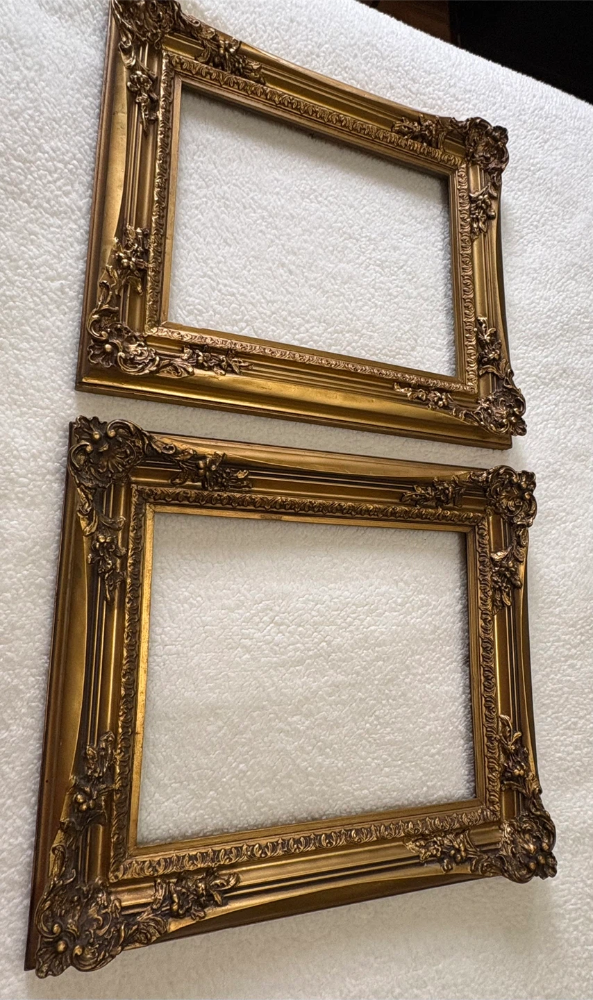 Vintage Ornate Gold Picture Frames (Set of 2)