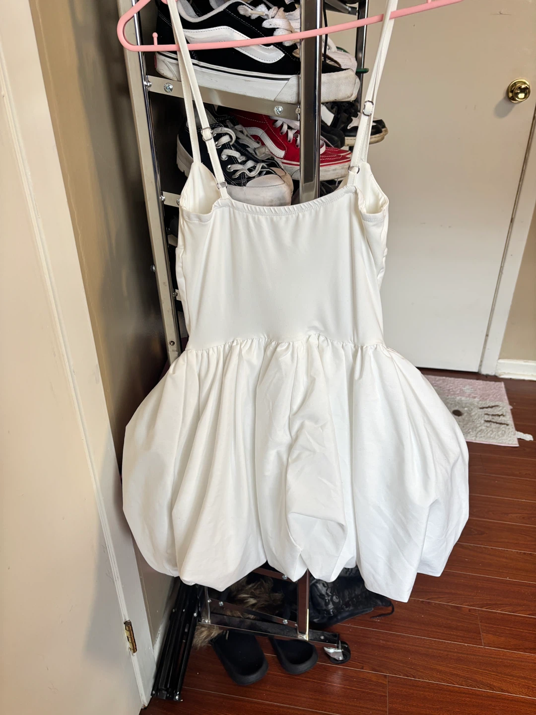 White Bubble Hem Mini Dress - photo 3