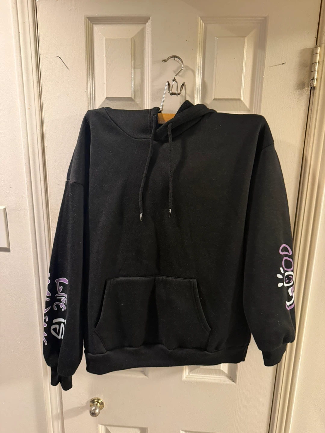 3 Black Hoodie with Graphic Print - photo 4