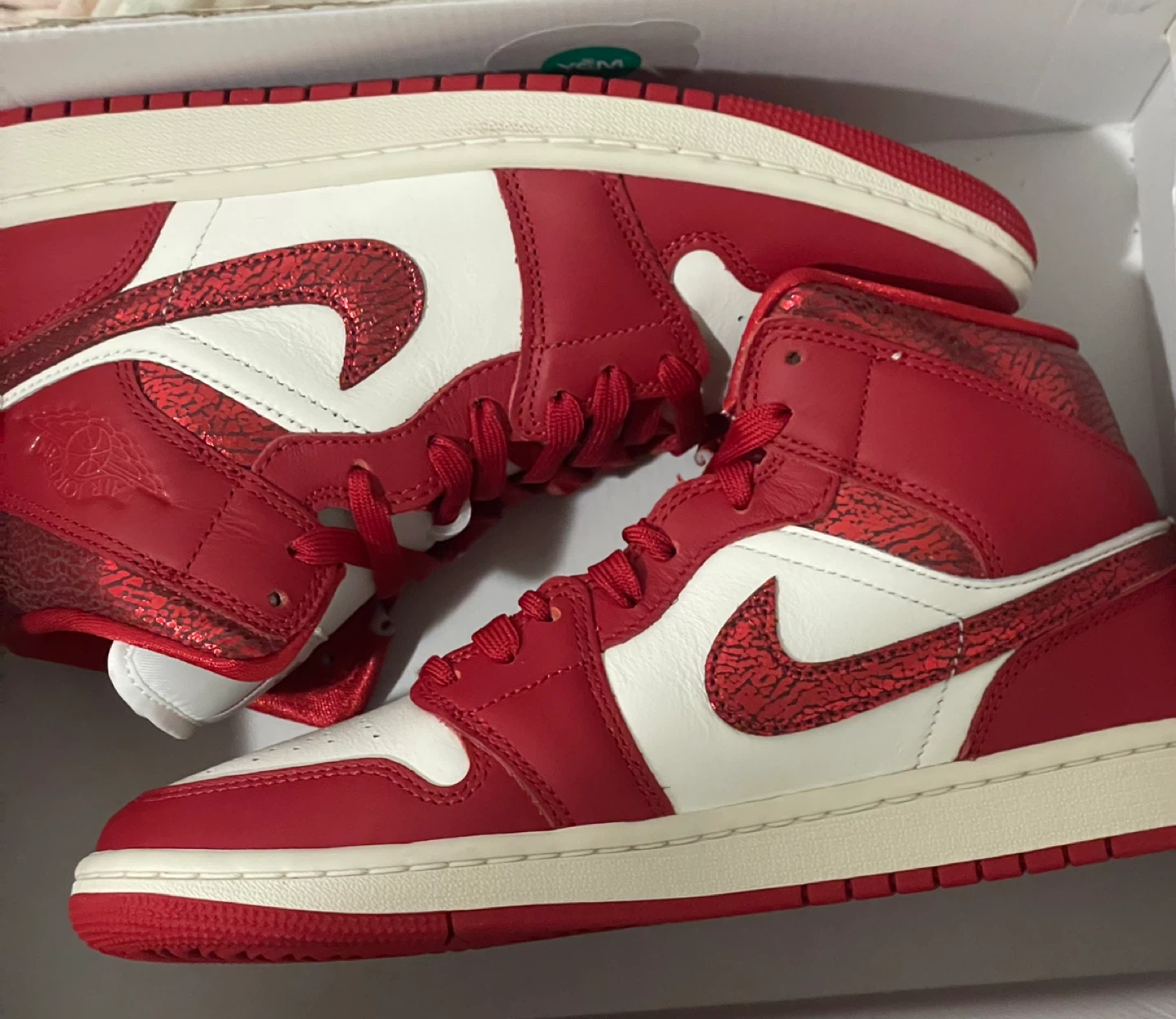 Jordan 1 Mid SE Sail/Varsity Red - US Women's 8.5