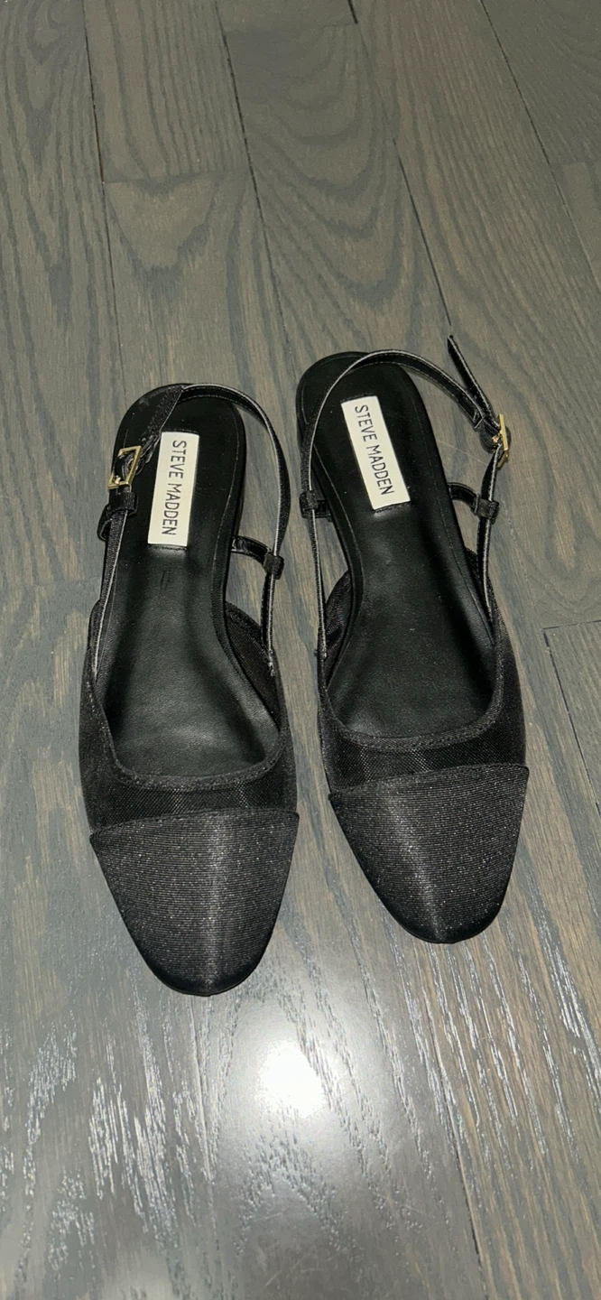 Steve Madden Black Slingback Flats