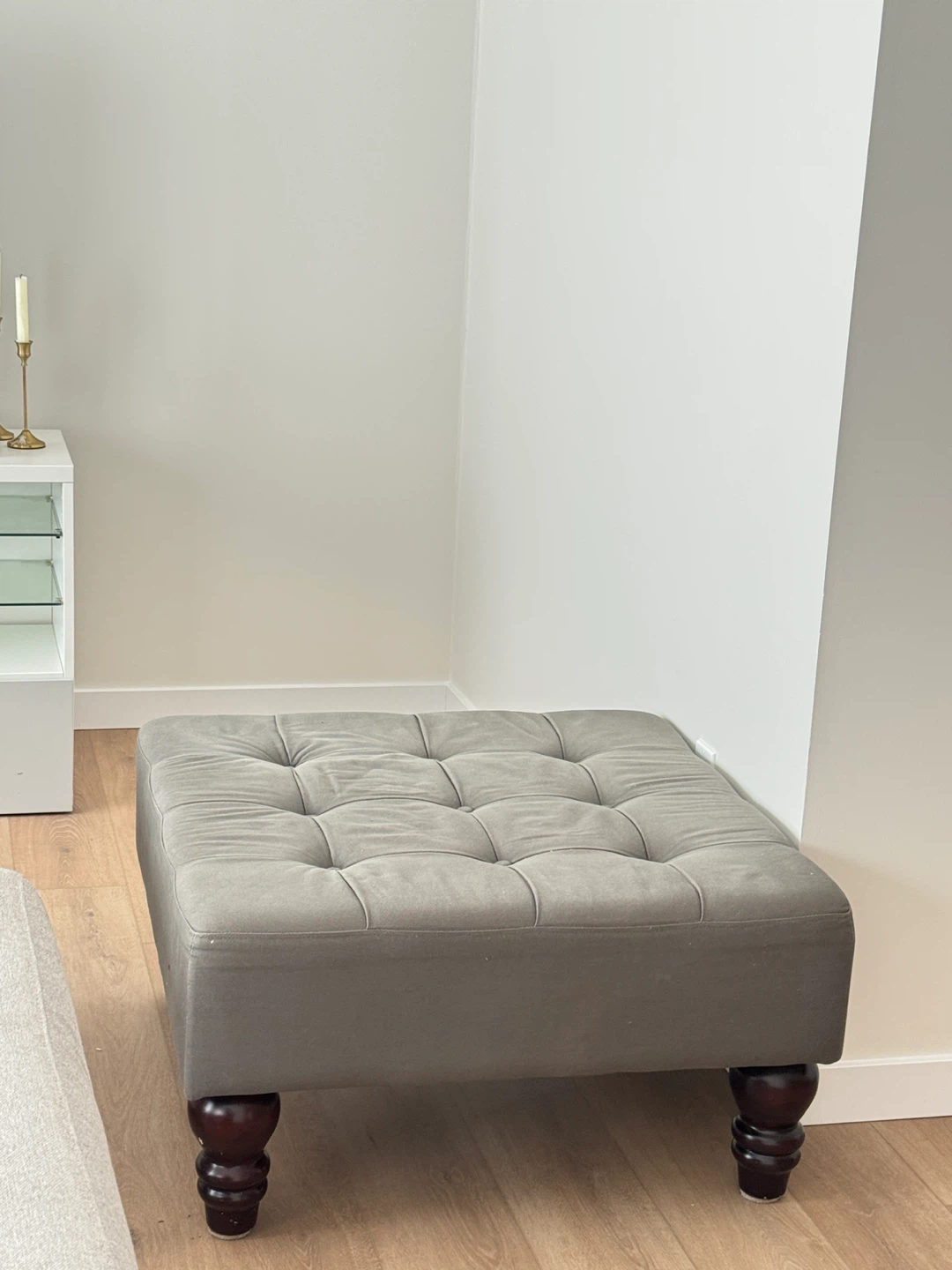 Tufted grey italsofa set with ottoman - photo 3