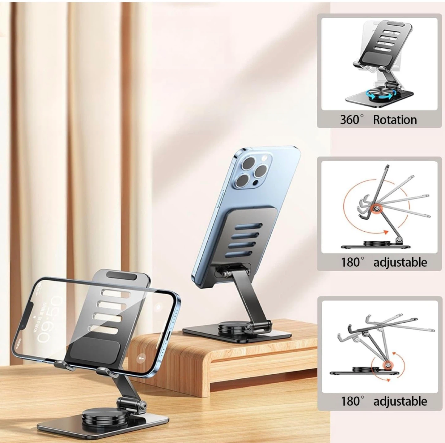 Adjustable Metal Folding Phone and Tablet Stand - photo 2