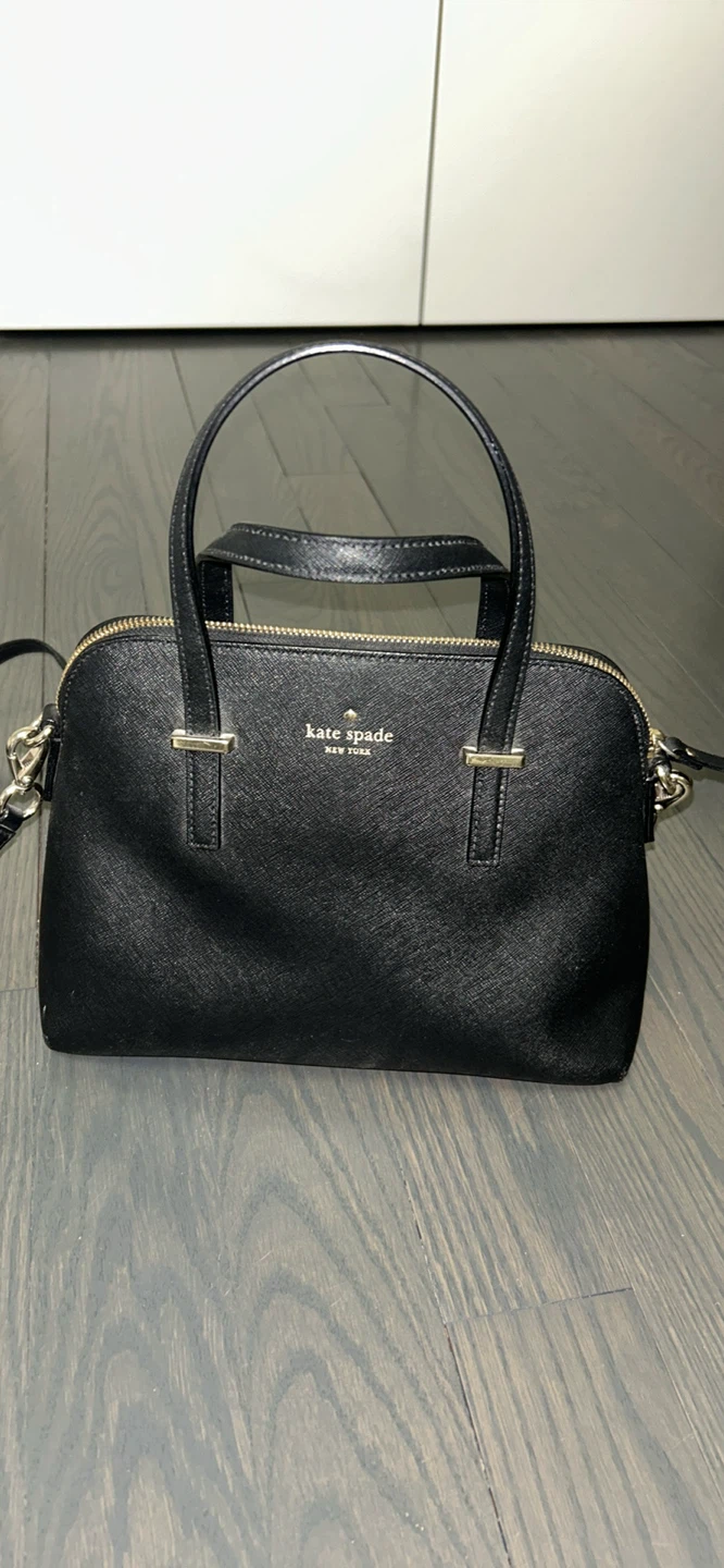 Kate Spade New York Black Leather Satchel Handbag