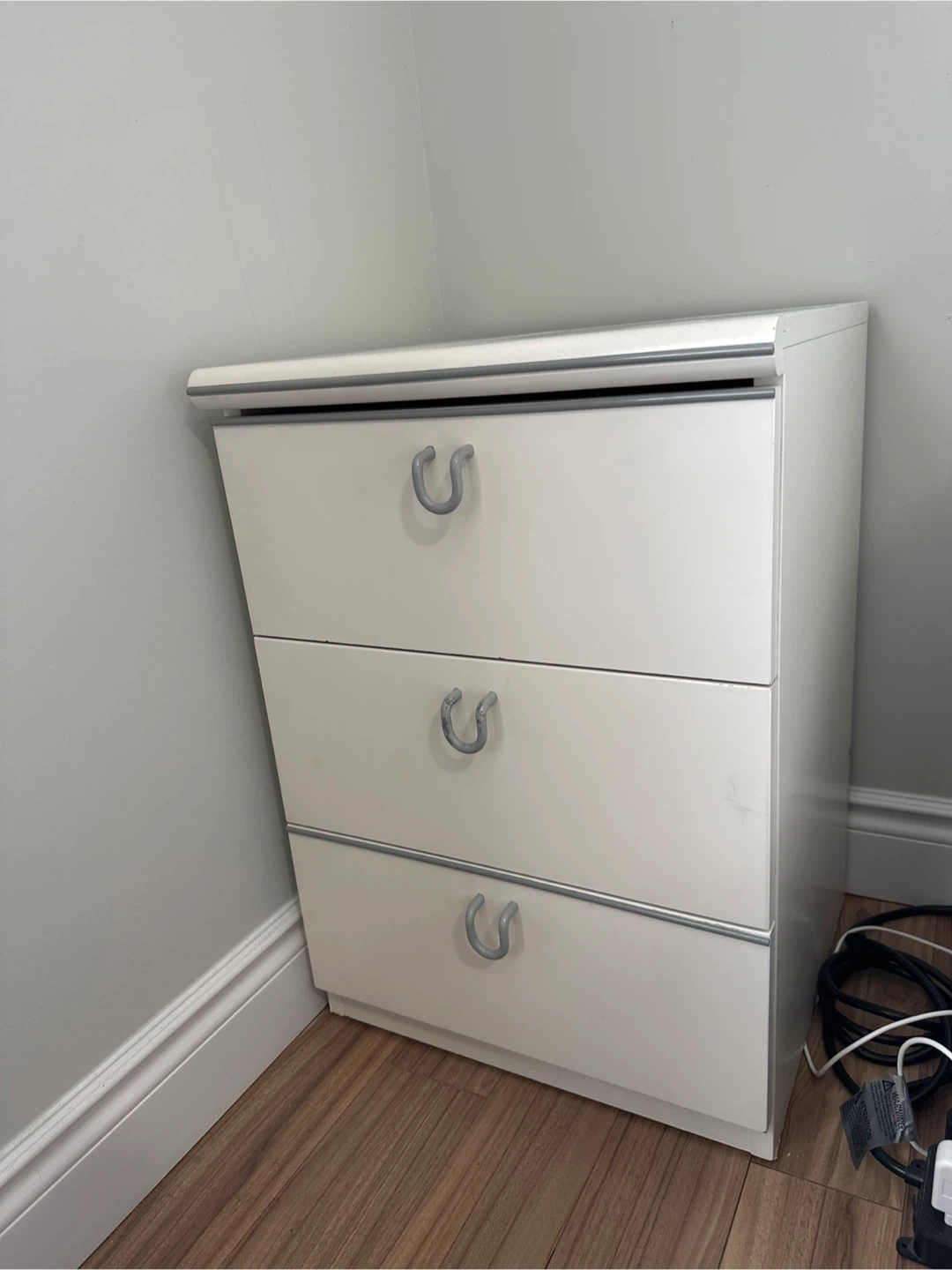 2 White Bedside Tables