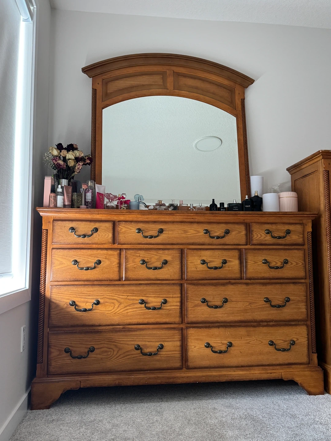 Wooden Dresser with Mirror