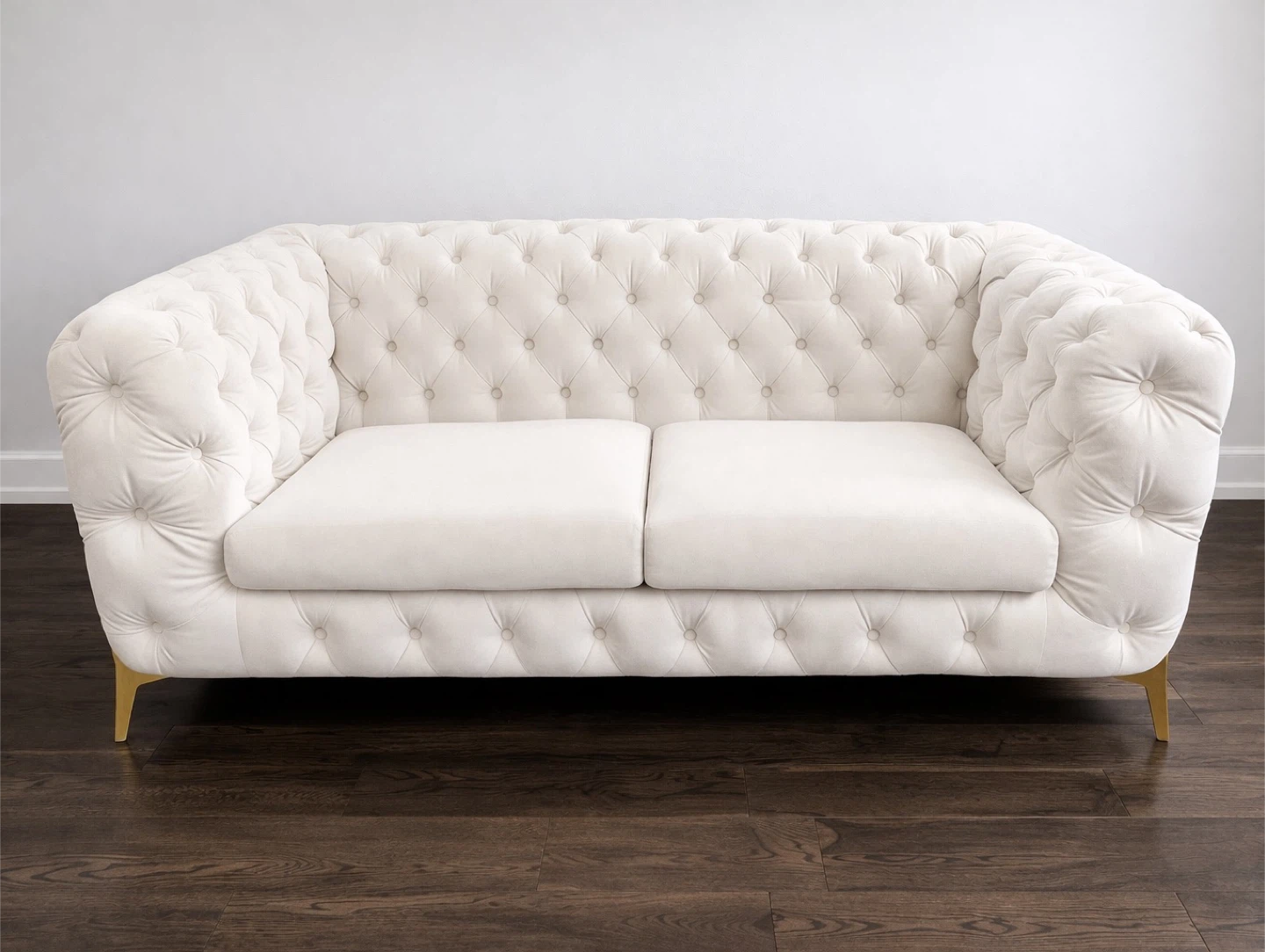 Tufted Cream Sofa set - photo 2