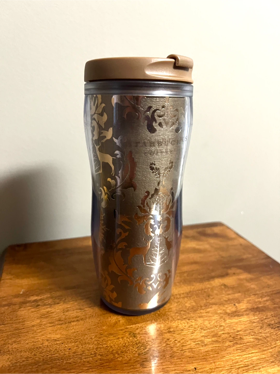 Starbucks Tumbler - Gold Deer Design