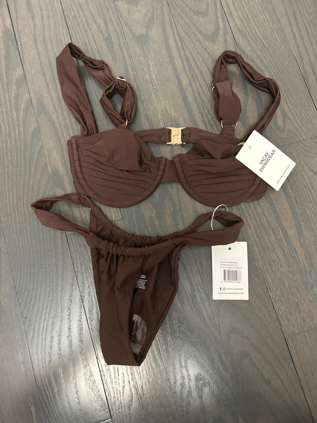 Vacay Swimwear Rhodes Top & Bottom Set - Chocolate