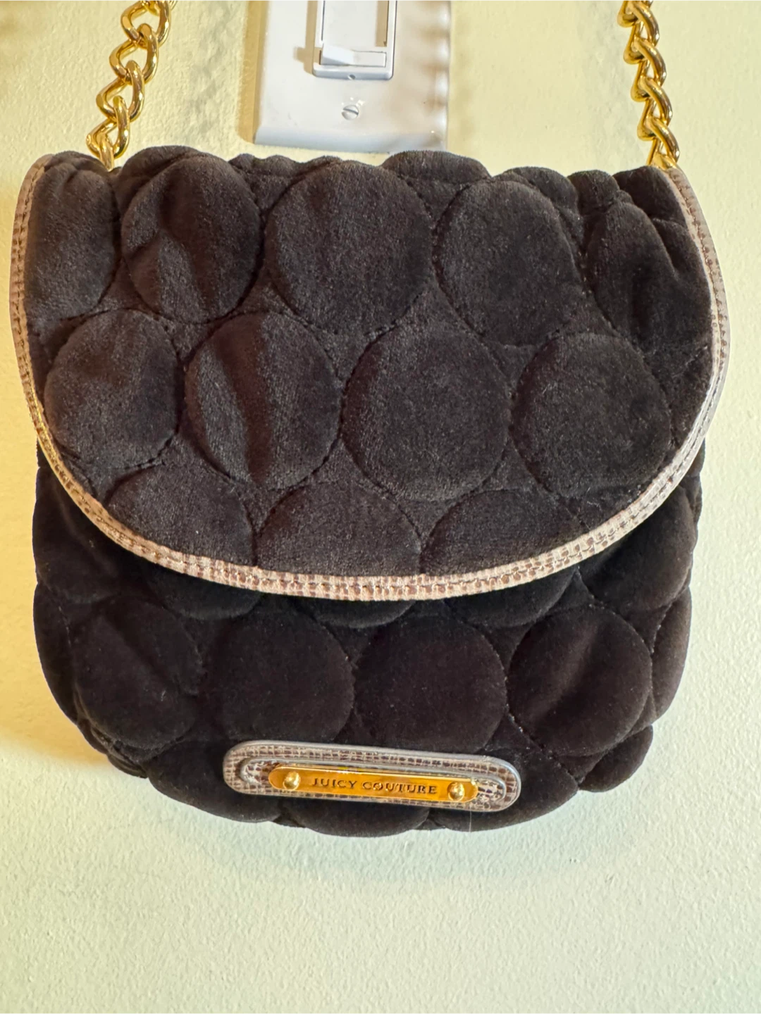 Juicy Couture Quilted Velour Crossbody Bag