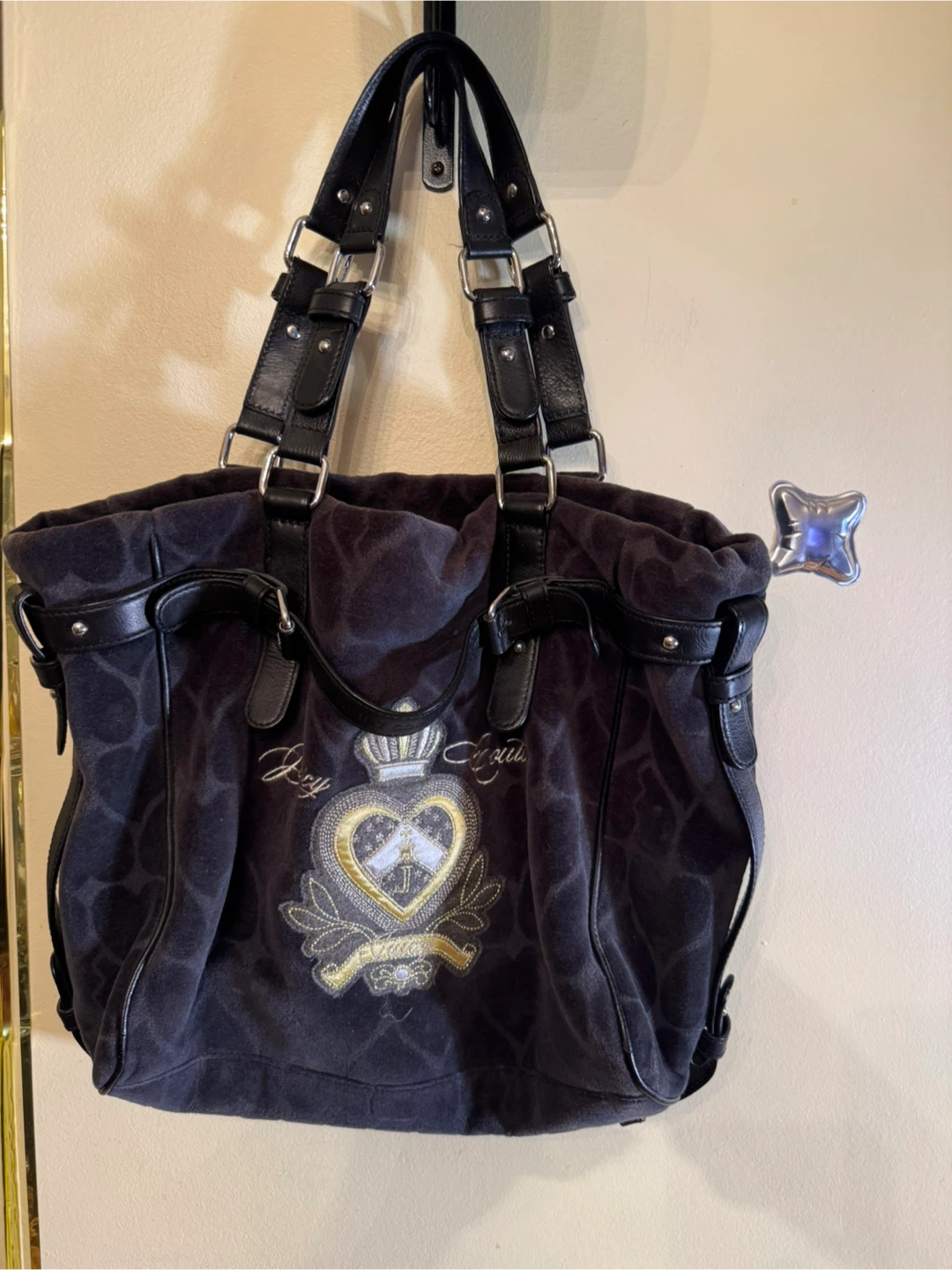 Juicy Couture Velour Heart Tote Bag