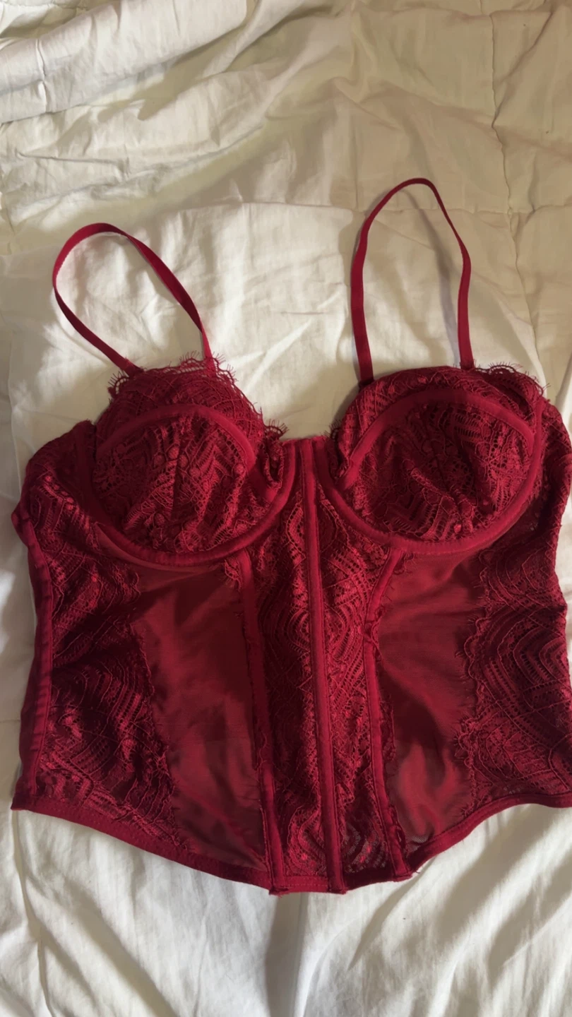 GARAGE Red Corset Top - Size P/S