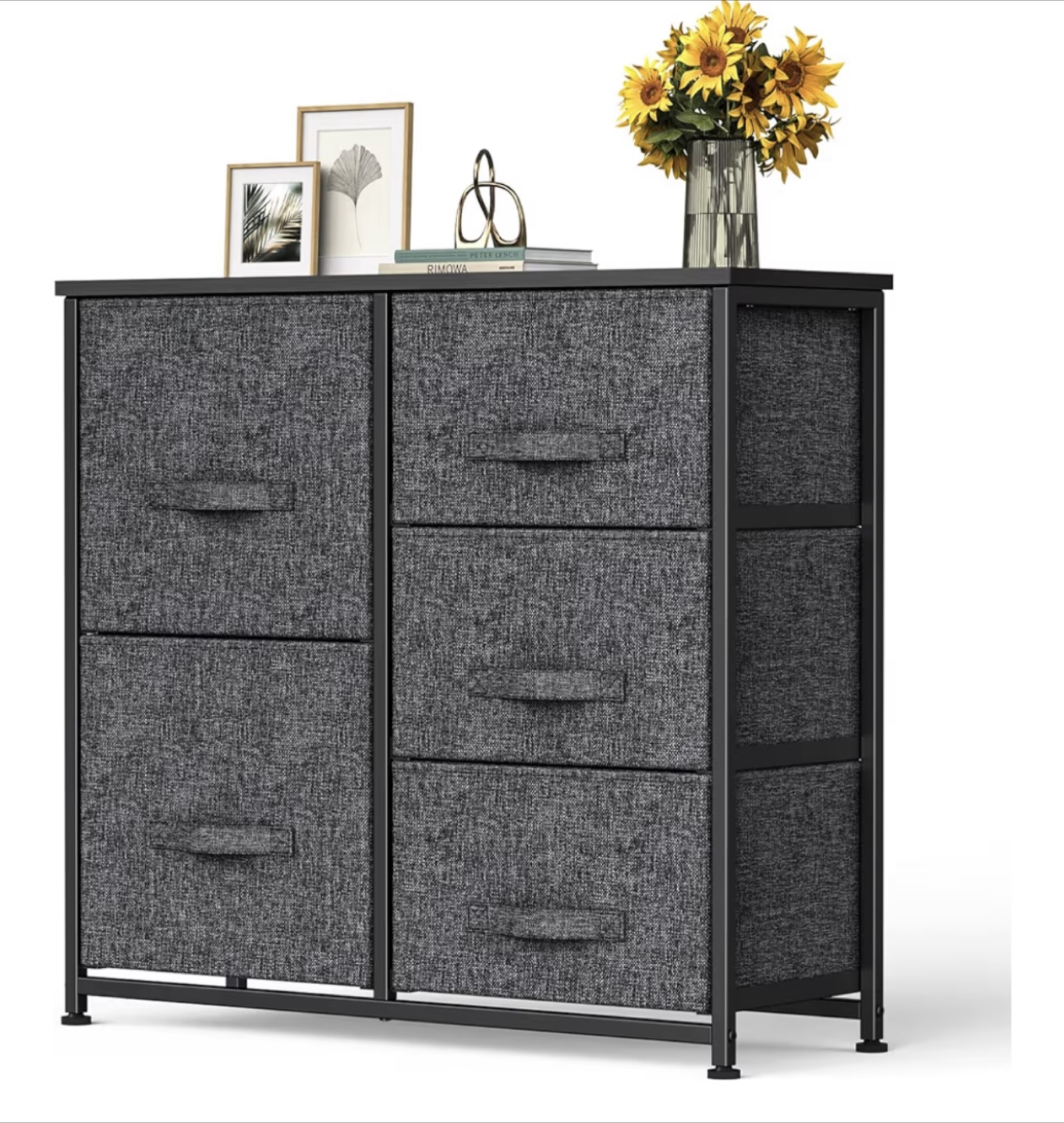 5-Drawer Fabric Dresser Chest, Gray - photo 2