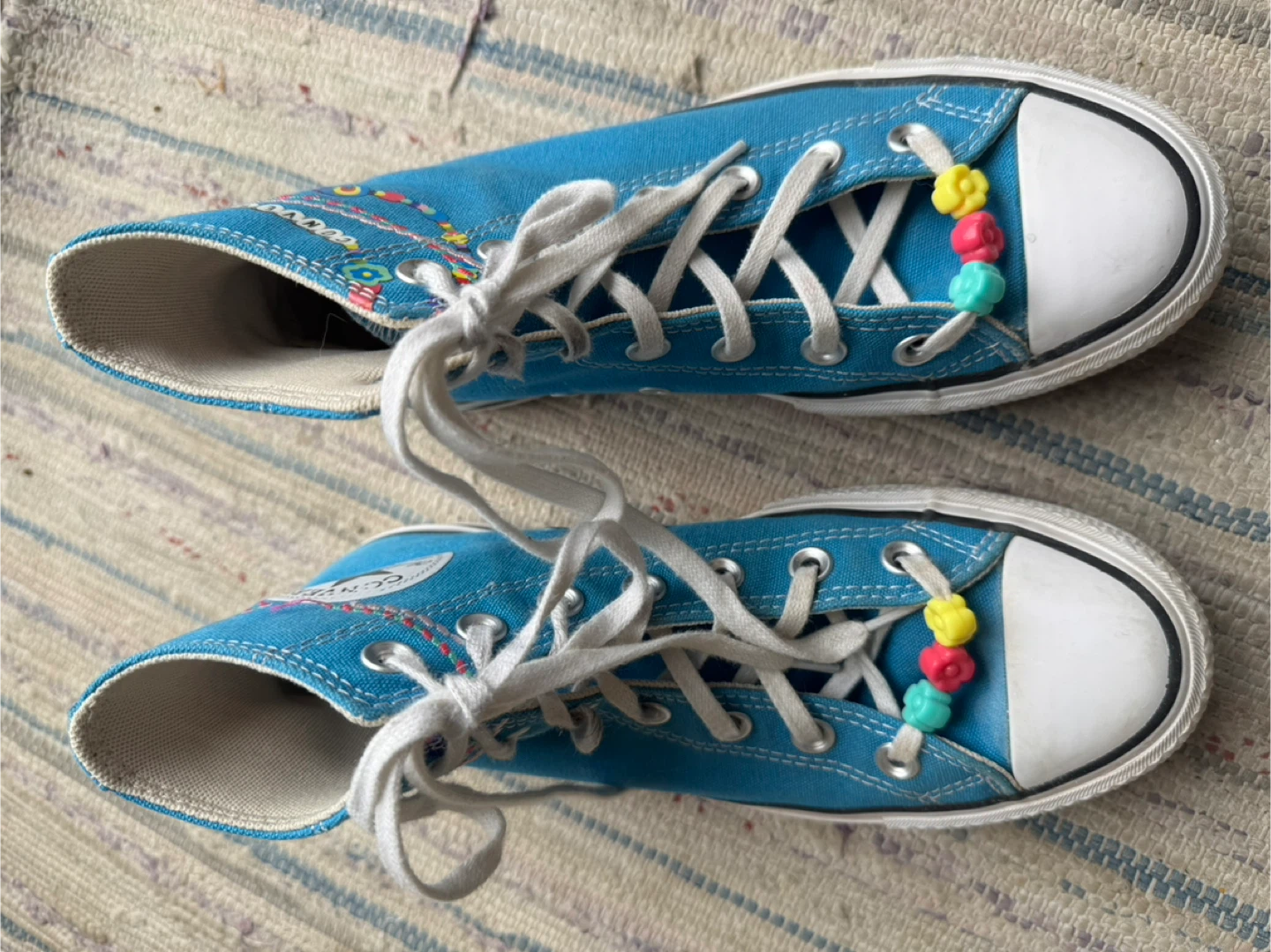 Converse All Star High Top Platform Sneakers - Teal - Size 4.5