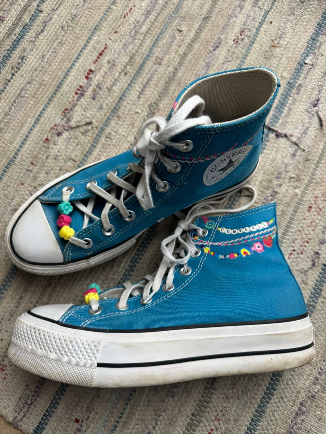 Converse All Star High Top Platform Sneakers - Teal - Size 4.5 - photo 2