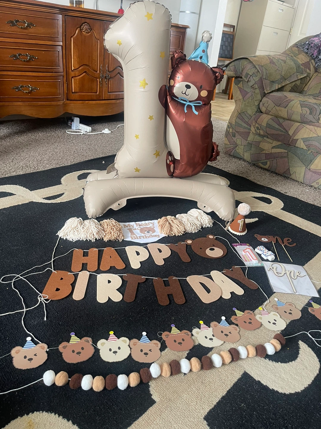 Teddy Bear "My Beary 1st Birthday" Party Decor Set