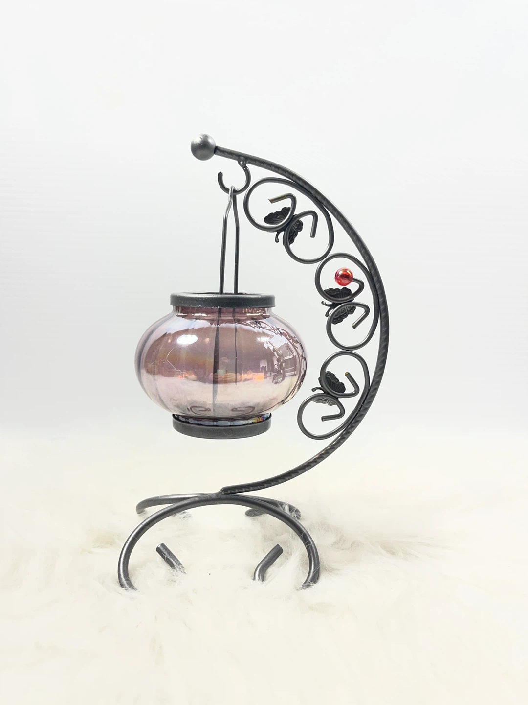 Vintage Wrought Iron Butterfly Hanging Candle Holder - photo 5
