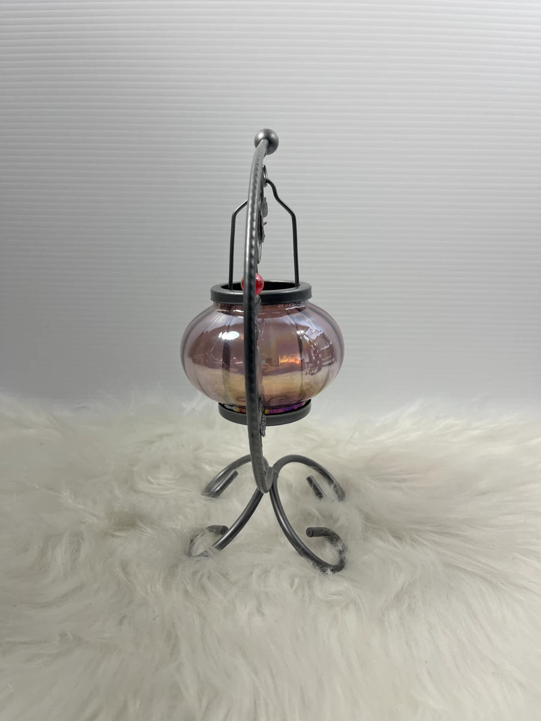 Vintage Wrought Iron Butterfly Hanging Candle Holder - photo 4