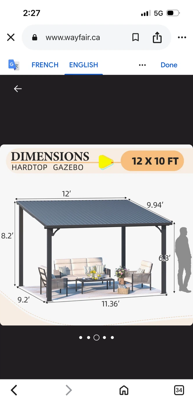New 12 x 8 FT Hardtop Gazebo - photo 3