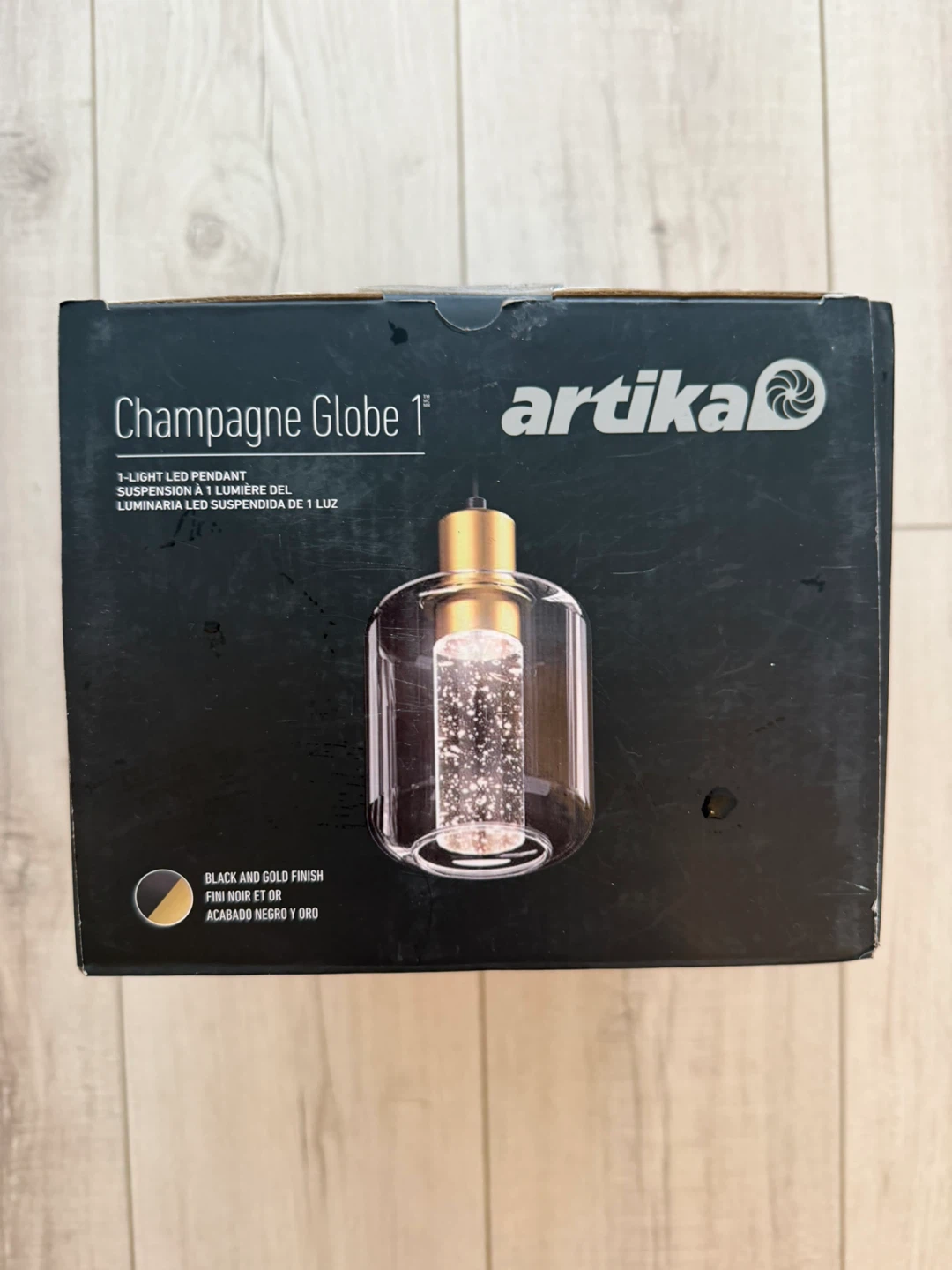 Artika Champagne Globe 1-Light LED Pendant Light