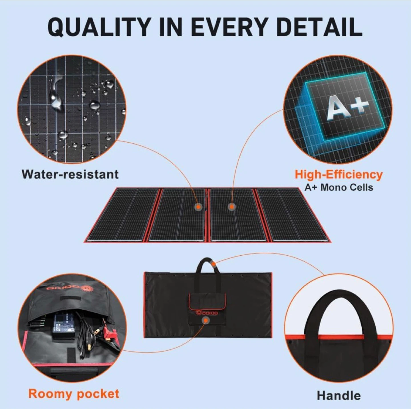 DOKIO Solar Charge Controller and Foldable Solar Panel Kit - photo 4