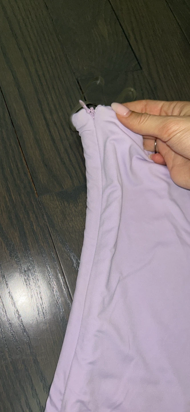Meshki Lavender Strapless Ruched Mini Dress - photo 5
