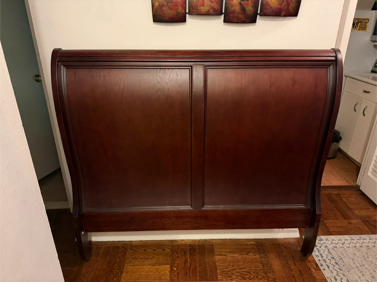 Sleigh Headboard - Dark Cherry Wood