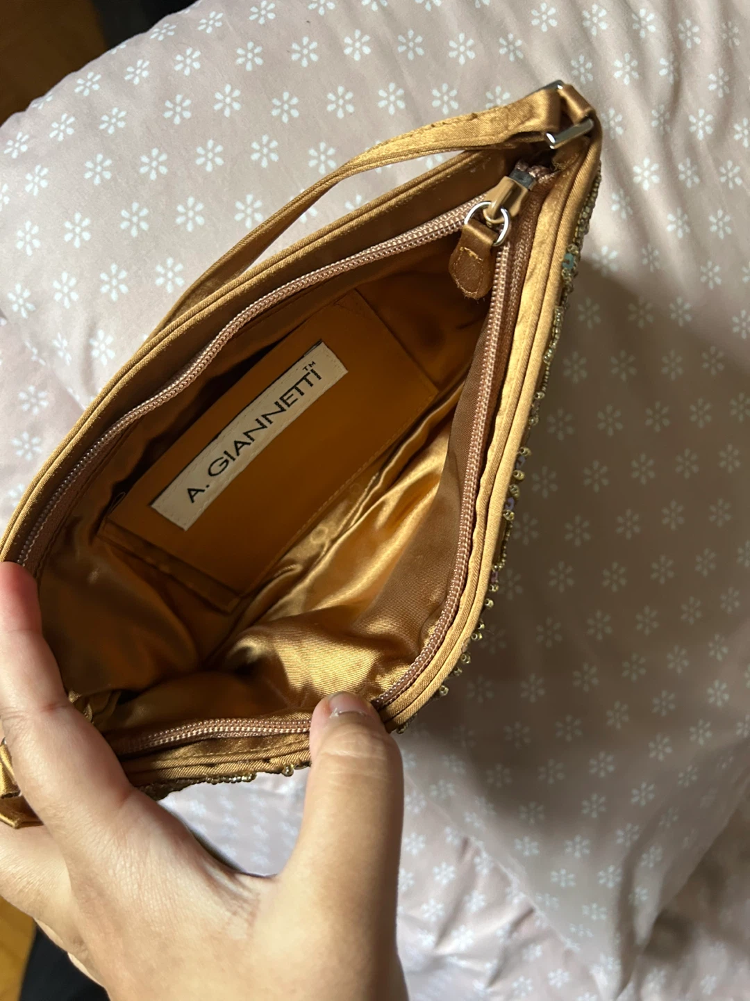 Y2K style Embellished Bronze Shoulder Bag - photo 3