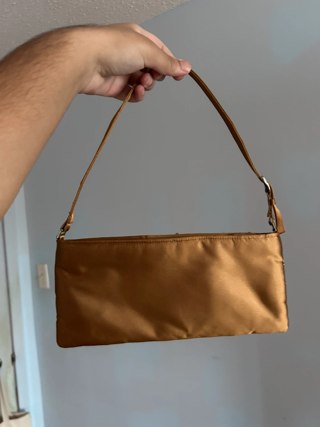 Y2K style Embellished Bronze Shoulder Bag - photo 2