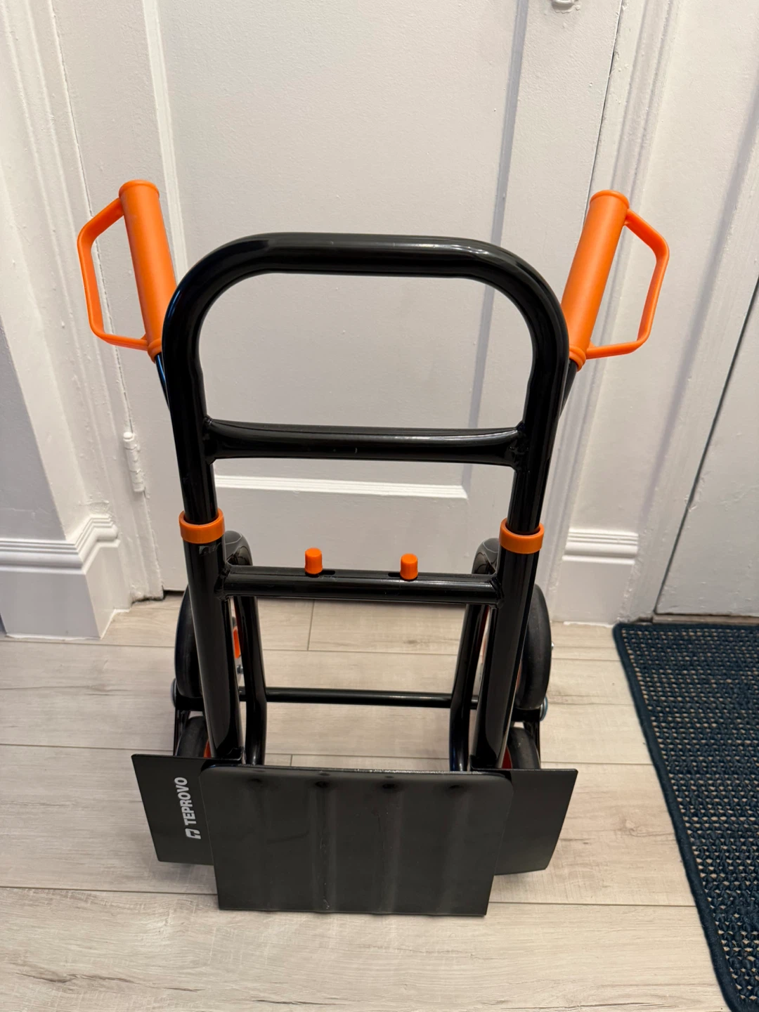 Folding Hand Truck Dolly with Orange Wheels