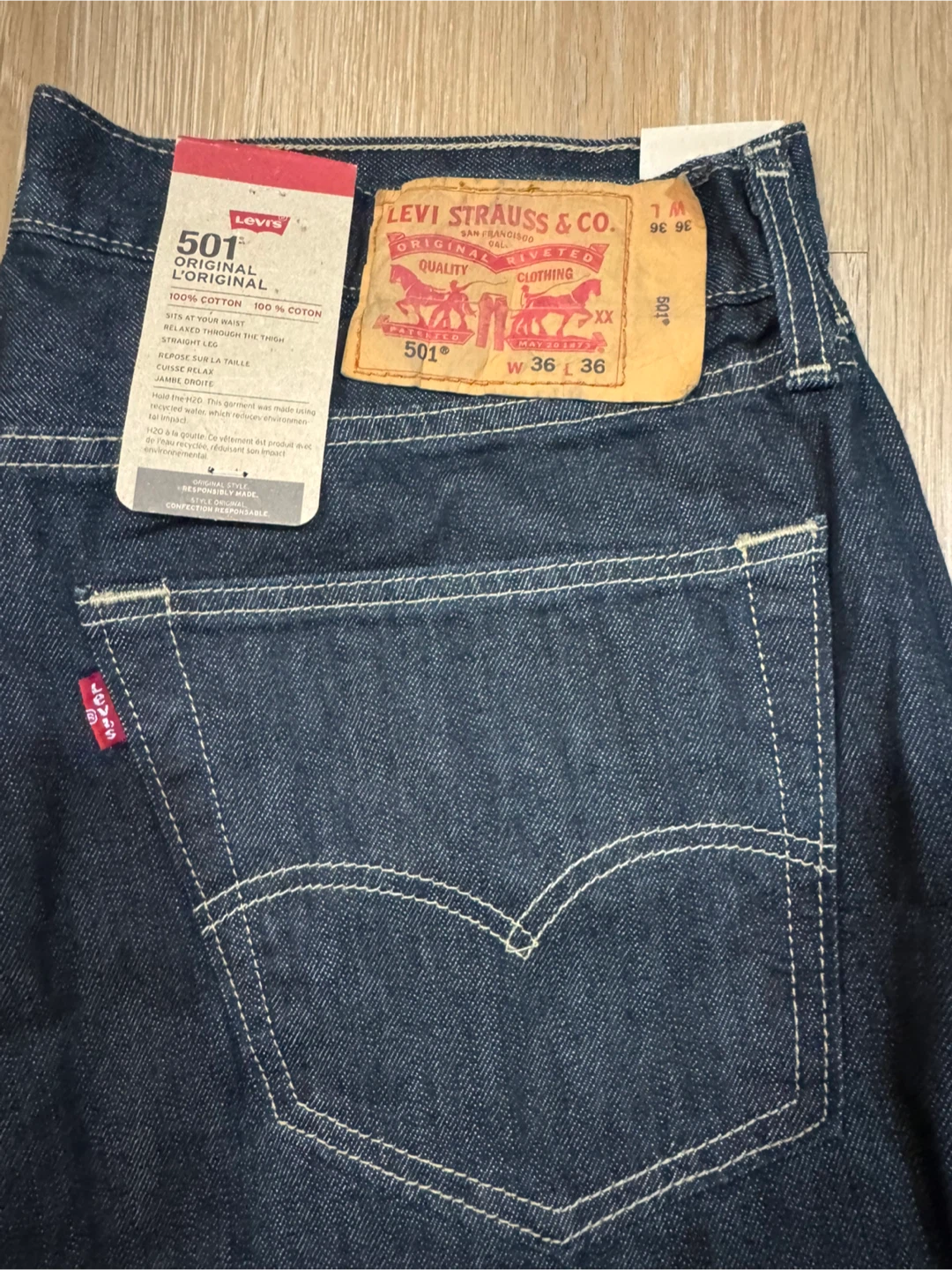 Levi’s 501 Men Dark Denim Jeans Size 36x36 - photo 2